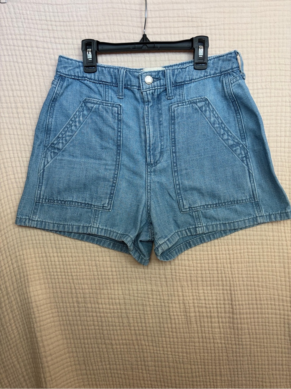Universal Thread High Rise Utility Denim Shorts Size 6 Blue 100% Cotton